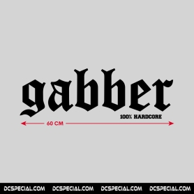100% Hardcore Car Sticker 'Gabber Black 60cm'