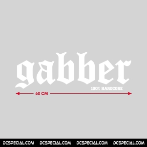 100% Hardcore Car Sticker 'Gabber White 60cm'