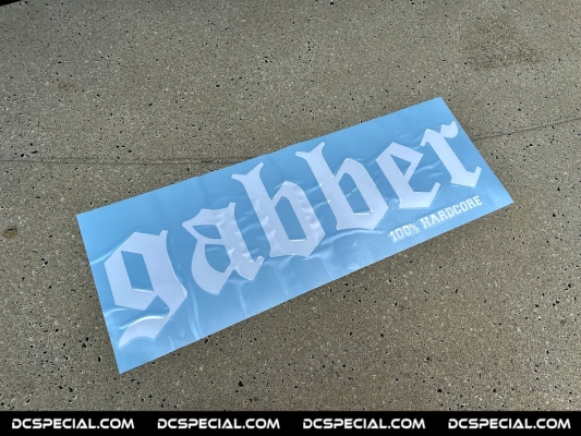 100% Hardcore Car Sticker 'Gabber White 60cm'