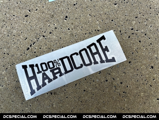 100% Hardcore Mini Car Sticker '100% Hardcore Black 15cm'