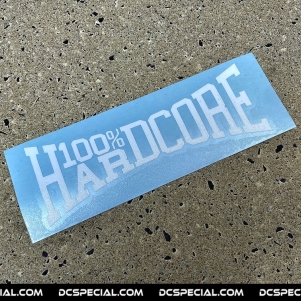 100% Hardcore Mini Car Sticker '100% Hardcore White 15cm'