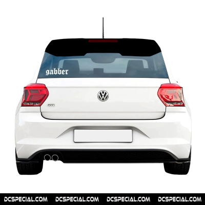 100% Hardcore Mini Car Sticker 'Gabber White 15cm'