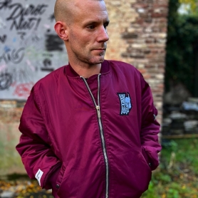 100% Hardcore Bomber Jacket 'Vertical Bordeaux'