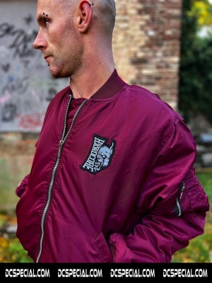 100% Hardcore Bomber Jacket 'Vertical Bordeaux'