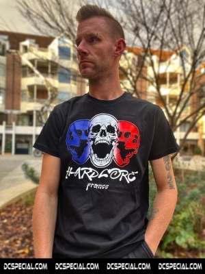 Hakken Hardcore T-shirt 'Hardcore France Triple Skull'