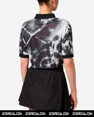 Australian Cropped Polo Pour Femmes 'All Print Ace Nero'